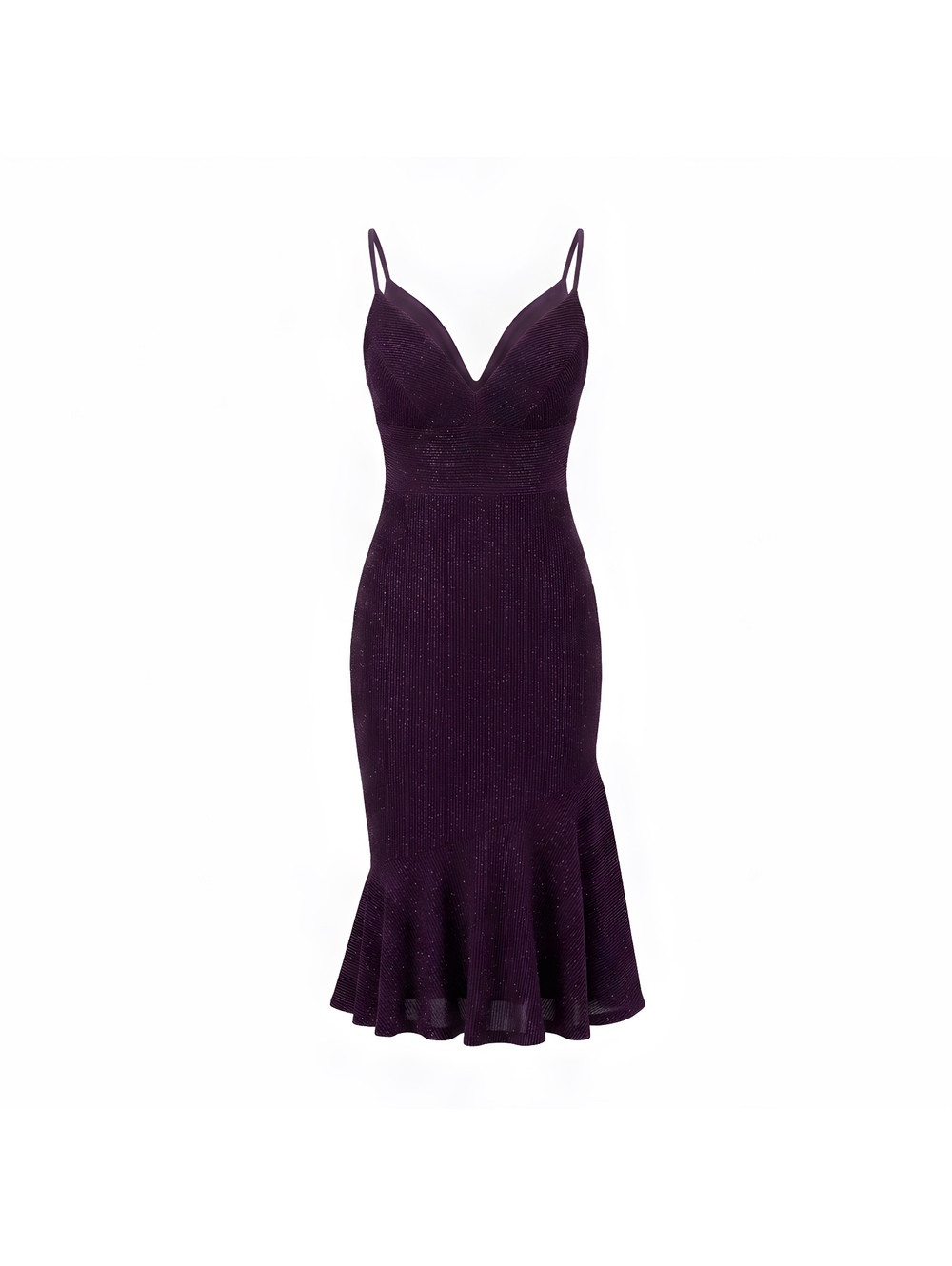 Mother of the Bride /Groom Sale -Betsy&Adam Purple Glitter Spaghetti-Strap Dress